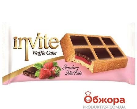 Бисквит Invite waffle cake клубника – ИМ «Обжора»