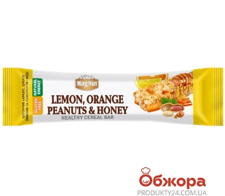 ZZZБатончик MagNut 35г цукати лимона апельсинів арахіс мед – ІМ «Обжора»