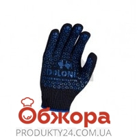 Перчатки Долони рабочие черные с синей точкой ПВХ – ИМ «Обжора»