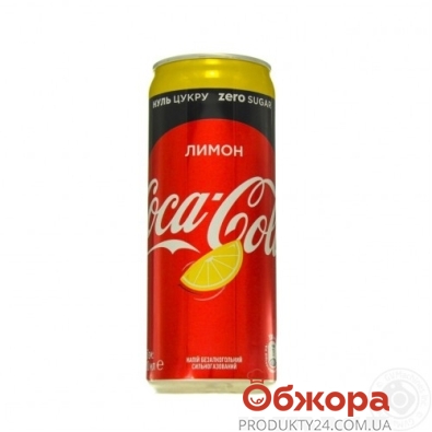 Вода Кока-кола 0,33л ж/б Zero Лимон Новинка – ИМ «Обжора»