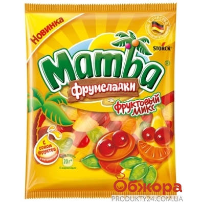 Жевательный мармелад фруктовый микс Mamba  Шторк 72 г – ИМ «Обжора»