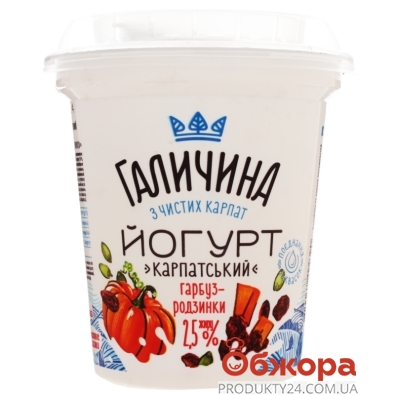 Йогурт "Галичина" 2,5%,  280 г тыква-изюм – ИМ «Обжора»