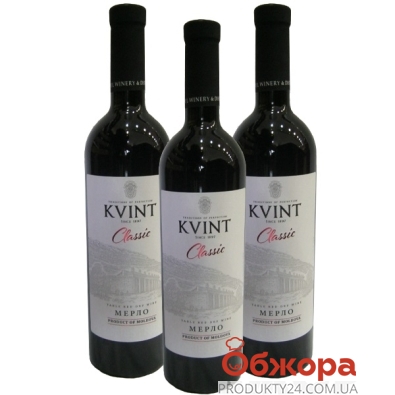 Вино KVINT Мерло, красное сухое, 0,75 л – ИМ «Обжора»