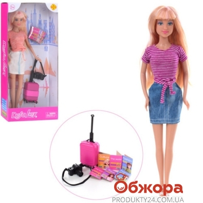 Кукла с чемоданом и фотоаппаратом, DEFA 8377-BF, 15-32-5 см – ИМ «Обжора»