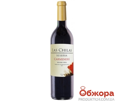 Вино красное сухое, Лас Чилас Резерву Карменер, 0.75 л – ИМ «Обжора»