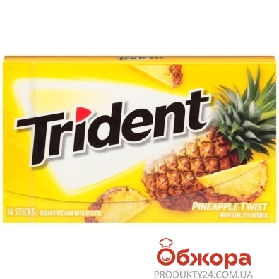 Жвачка Тридент 14 пластинок, ананас, США – ИМ «Обжора»