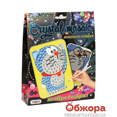 Картинка со стразами Crystal mosaic, "Котик" в коробке 19,3 см - 15,3 см - 4,2 см – ИМ «Обжора»