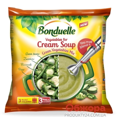 Замороженные овощи для крем-супа "Зелёный" "Бондюэль", 400 г – ИМ «Обжора»