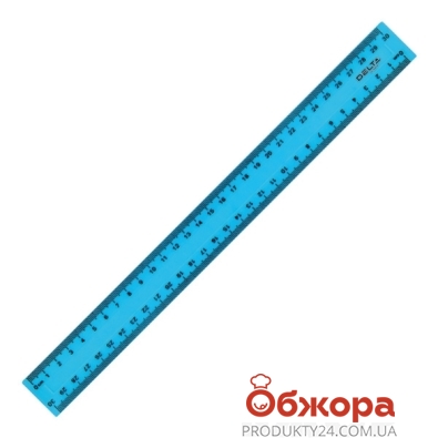 Лінійка пластикова 30 см, Delta, блакитна – ІМ «Обжора»