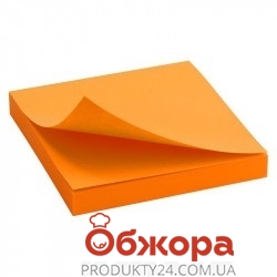 Блок бумаги с клейким шаром 75x75 мм,100 листов, ярко-оранжевый – ИМ «Обжора»
