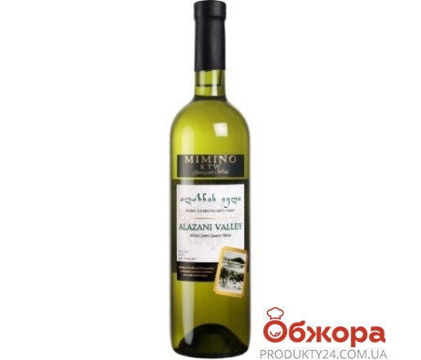 Вино Мимино Алазанська долина 0,75л н/сол біле Грузія – ІМ «Обжора»