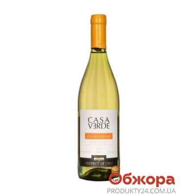 Вино Casa Verde Шардоне 0,75л бiле сухе Чилi – ІМ «Обжора»