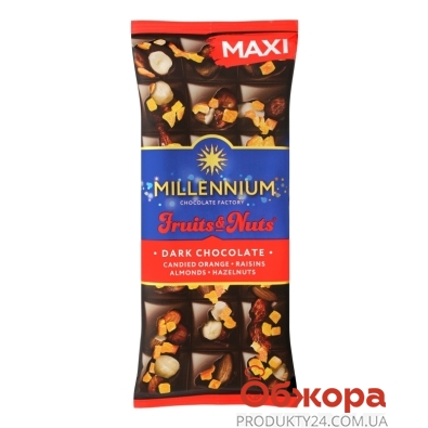Шоколад Millenium Fruits&Nuts миндаль фундук цукаты изюм 140 г – ИМ «Обжора»
