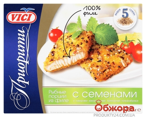 Рибні порціі 400г Vici з рубл.філе мінтая ф/п в паніровці ІМП – ІМ «Обжора»