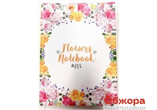 Блокнот, А5, 80 листов., клетка, Flowers Nonebook – ИМ «Обжора»