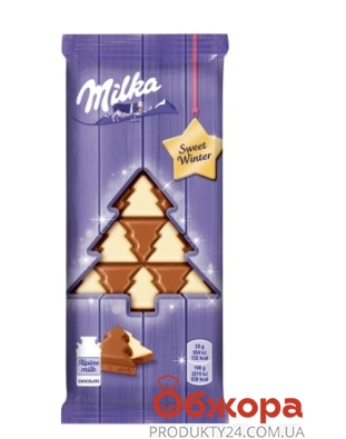 Шоколад Milka 100 г молочний та білий Ялинка НР – ІМ «Обжора»