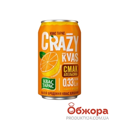 Квас Тарас Crazy Kvas 0,33 л – ІМ «Обжора»
