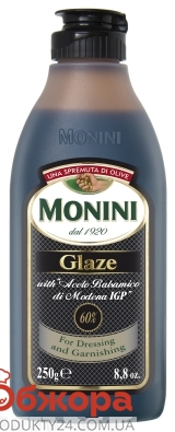 Уксус Монини (Monini) бальзамико глазурь 6% 250 мл – ИМ «Обжора»