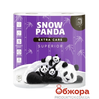 Т/Папір Сніжна Панда EXTRA CARE 4шт Superior 4-шар. – ІМ «Обжора»