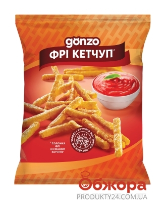 Снек Gonzo Соломка фрі 40г зі см кетчупу – ІМ «Обжора»