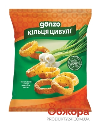 Кукурузные кольца со вкусом лука Gonzo 40 г – ИМ «Обжора»