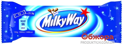 Шоколад Милки вей (Milky Way), 21.5 г – ИМ «Обжора»
