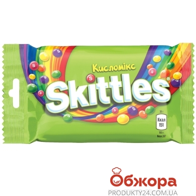 Драже Скиттлс (Skittles) кислая глазурь 38 г – ИМ «Обжора»