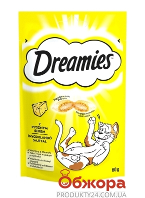 Ласощі Dreamies д/котів з сиром 60г – ІМ «Обжора»